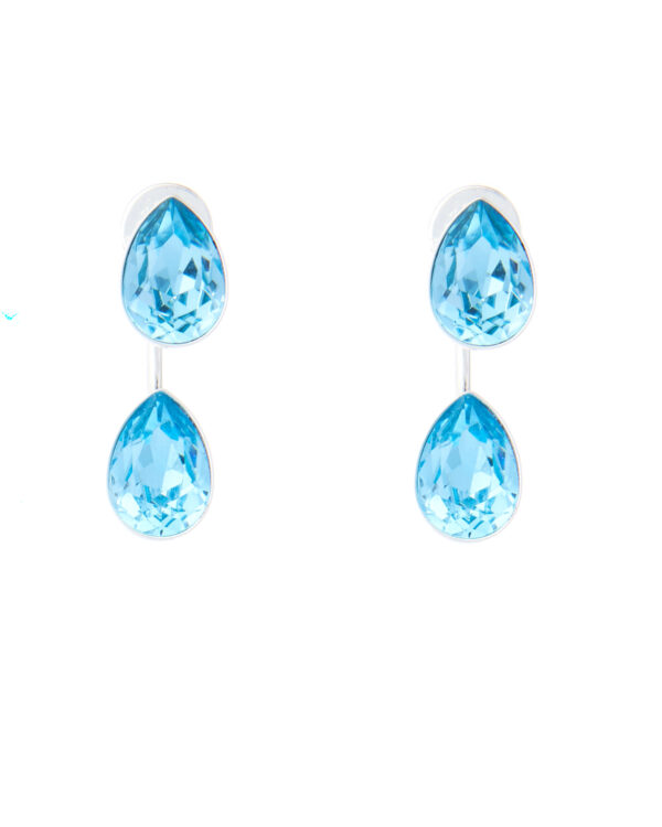 Aquamarine Silver Earrings with two versatile wearing options